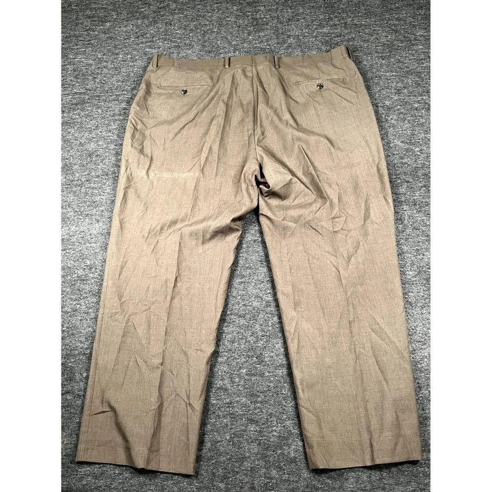 Genesis Dress Pants Mens 48x38 Taupe Tetron Microfiber Formal‎ Business Formal